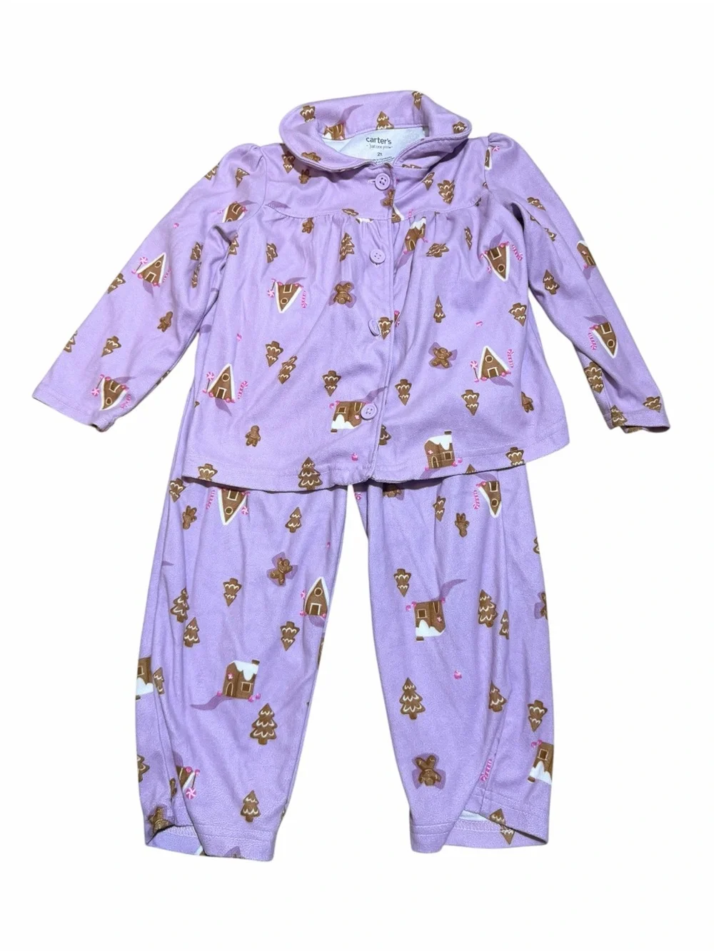 Carter's Lavender Gingerbread House Pajama Set